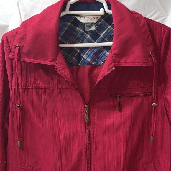 Allison Daley Petite Merlot Jacket w/ faux pockets and 1 breast pocket Size 6P - Picture 2 of 5